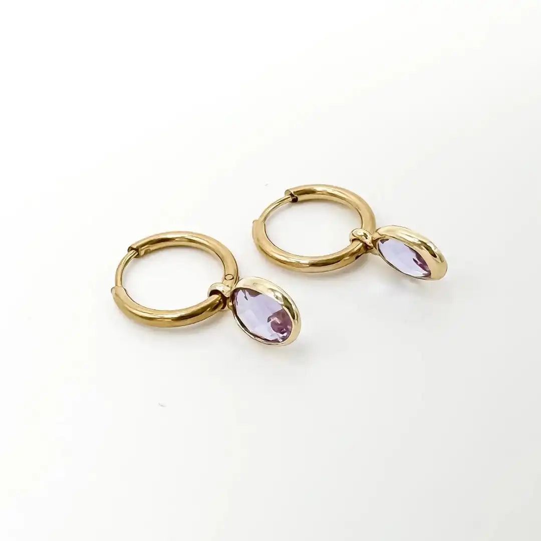 Dana Sleek Oval  Stone Earrings