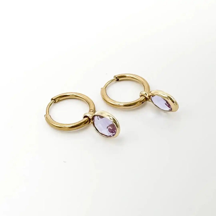 Dana Sleek Oval  Stone Earrings