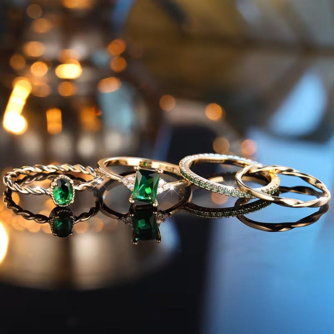 Emerald Stackable Trio Ring