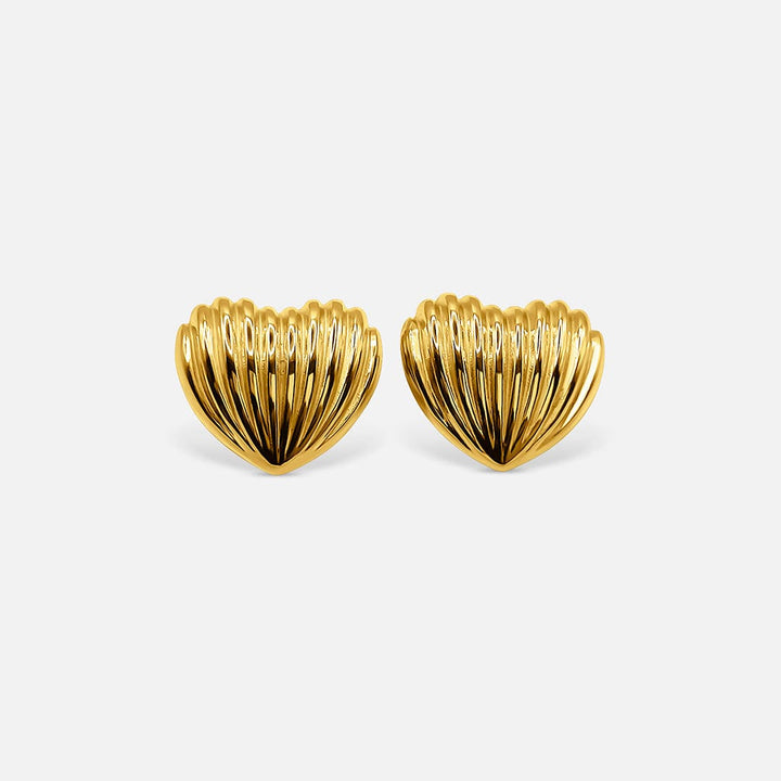 Gold Shell Heart Earrings