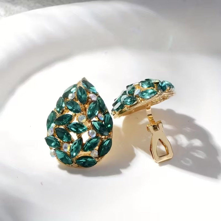 Emerald Teardrop Crystal Earrings