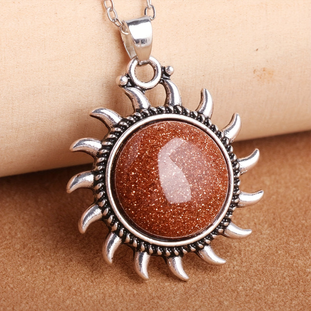 Moonstone Sun Shaped Necklace