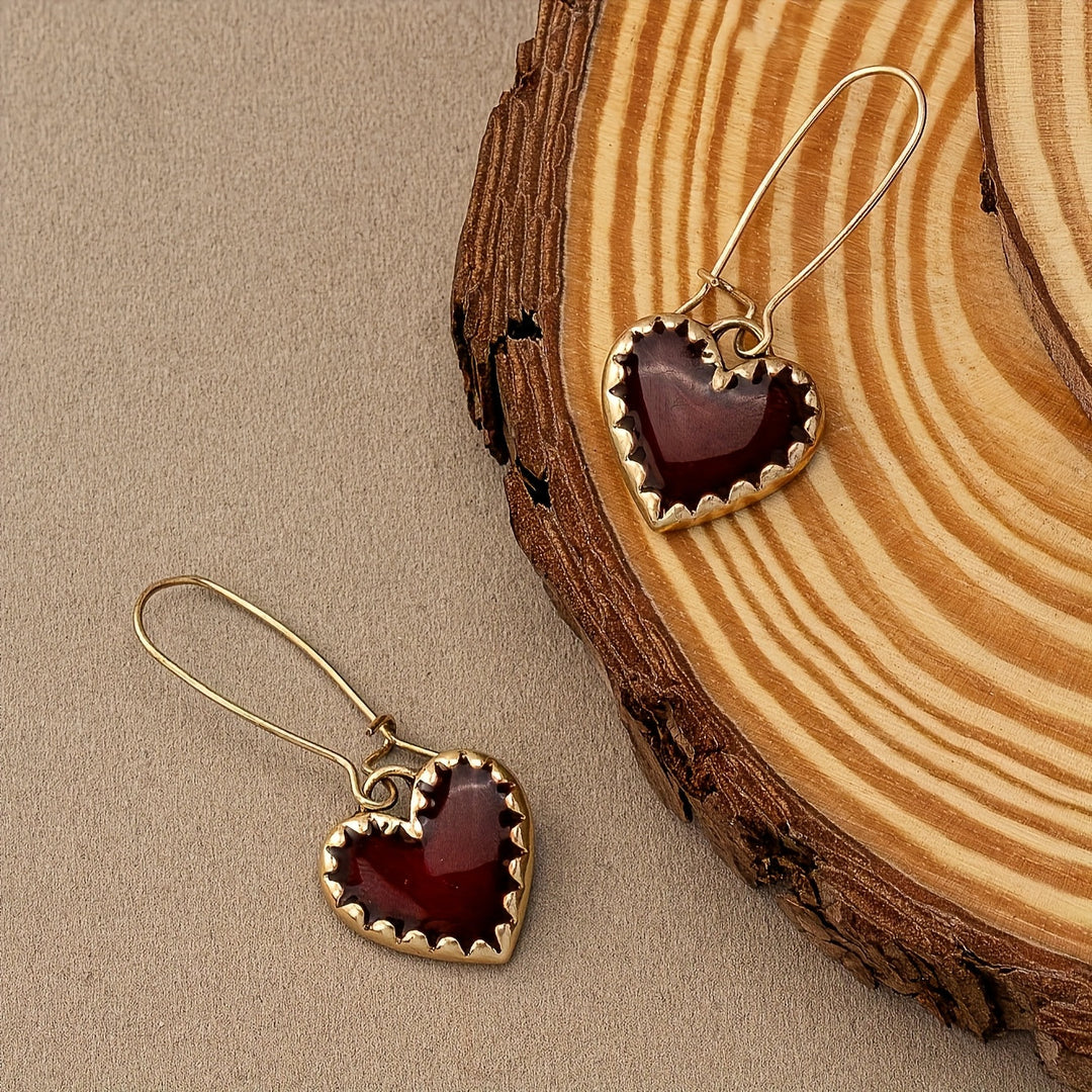 Bohemian Style Drip Heart Earrings