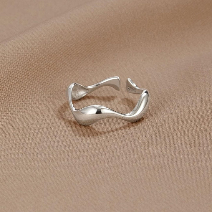 Waves Minimalist Adjustable Ring
