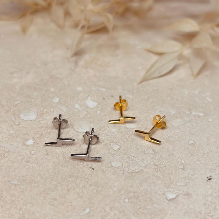 Minimal Plain Lightning Studs Earrings