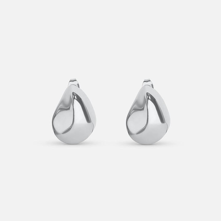 Modern Silver Tear Drop Earrings