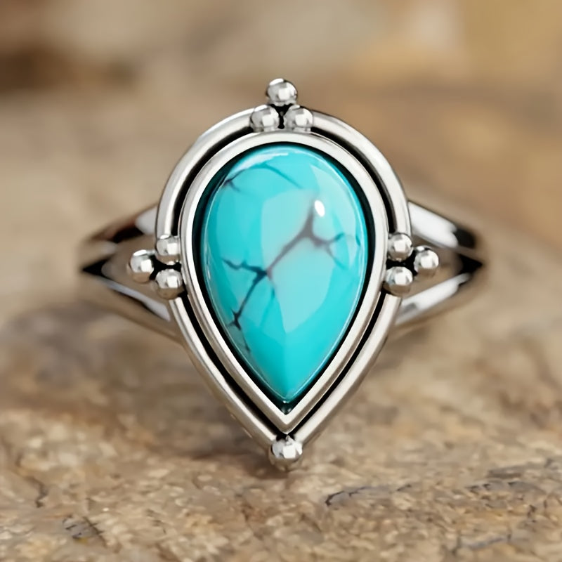 Lustrous Teardrop Faux Ring