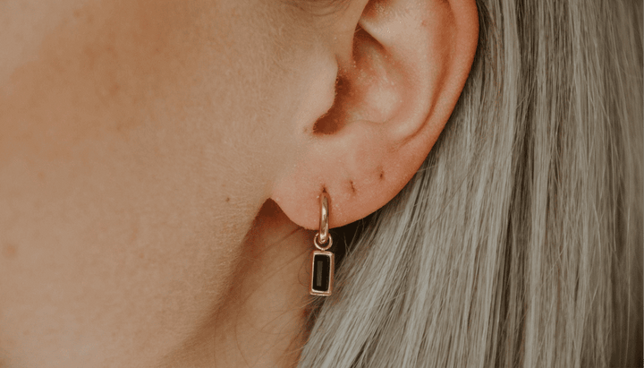 Gleaming Rectangle Drop Gem Earrings