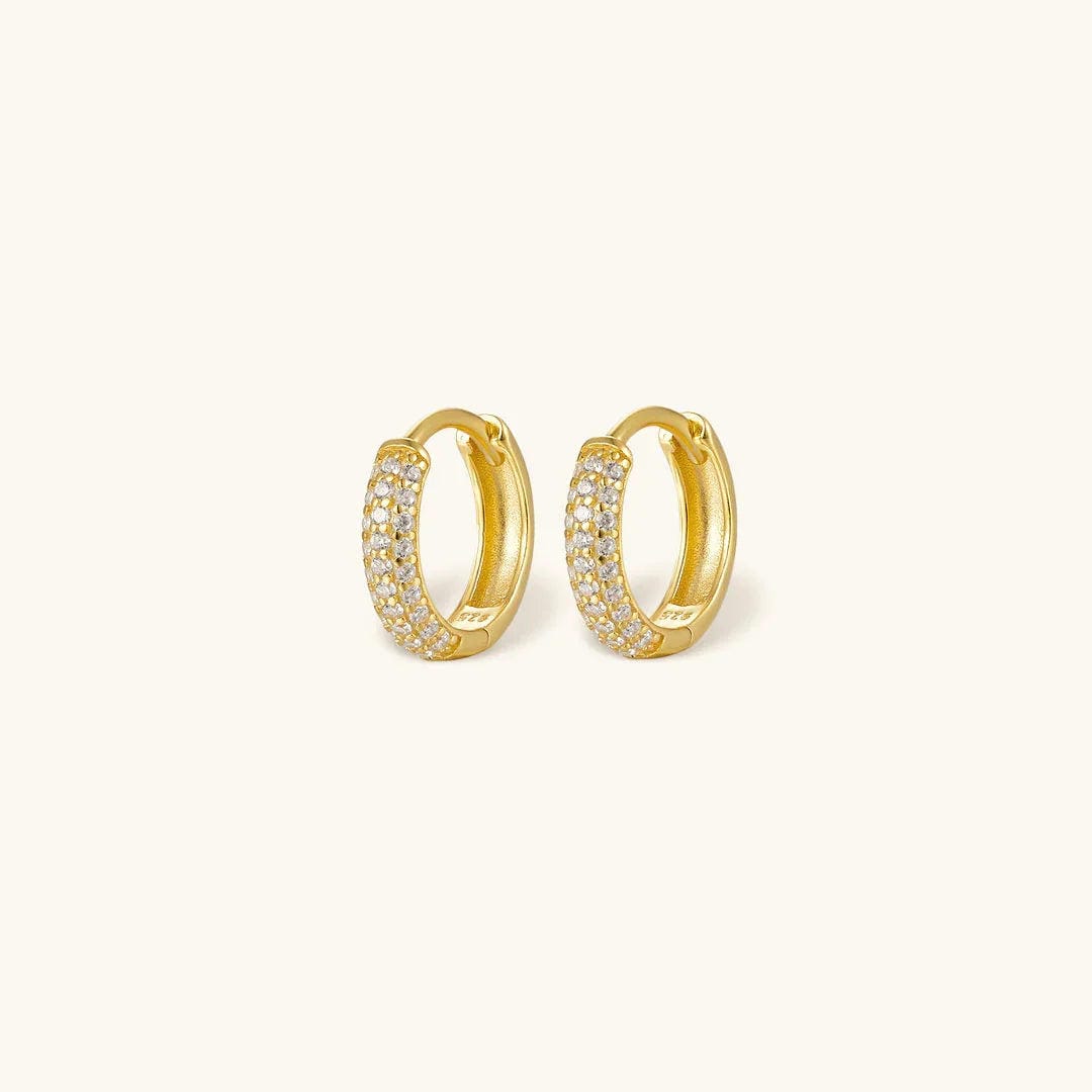 Radiant Chunky Paved Huggie Earrings