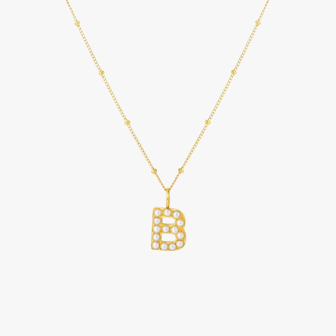 Pearl Initial Pendant Necklace