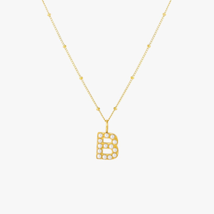 Pearl Initial Pendant Necklace