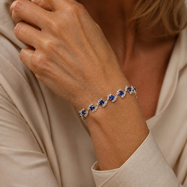 Blue Crystal Link Bracelet