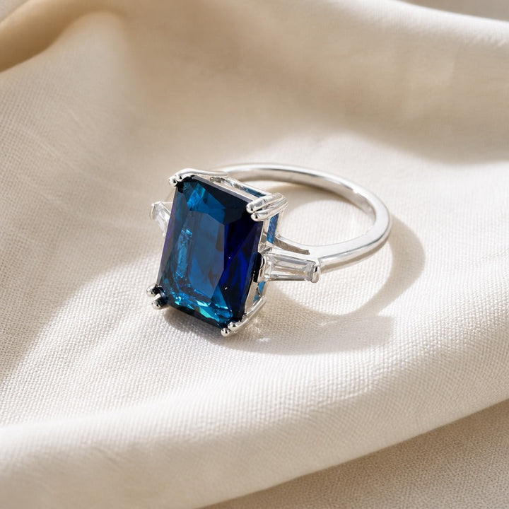 Blue Sapphire Silver Ring