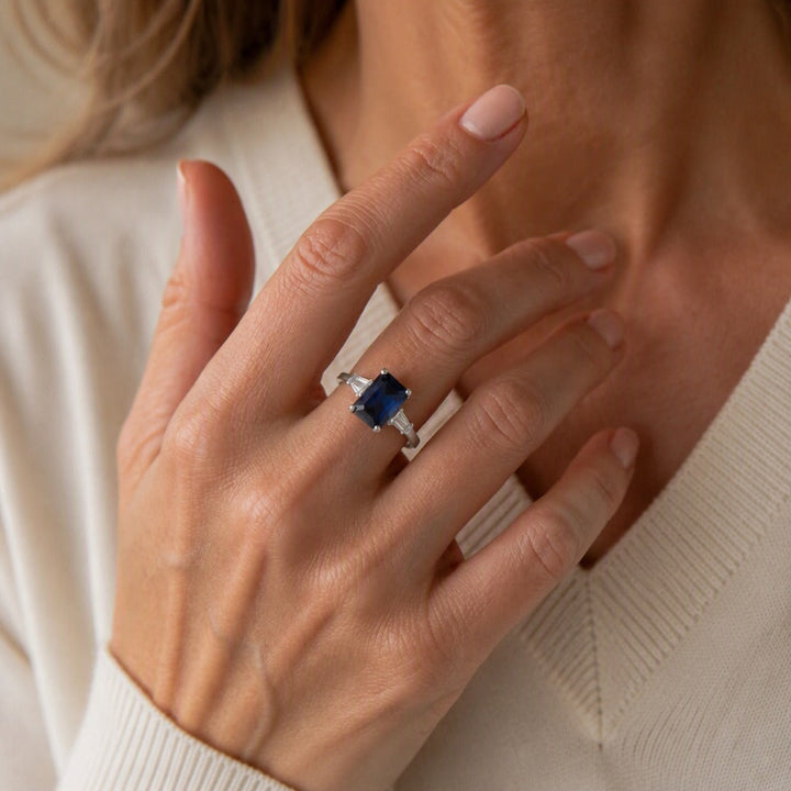 Blue Sapphire Silver Ring