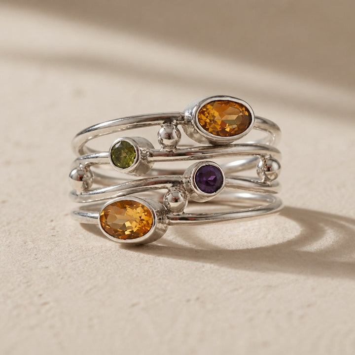 Bohemian Wire Wrap Zirconia Ring