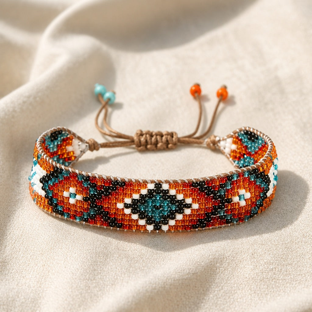Geometric Handcraft Beaded Bracelet