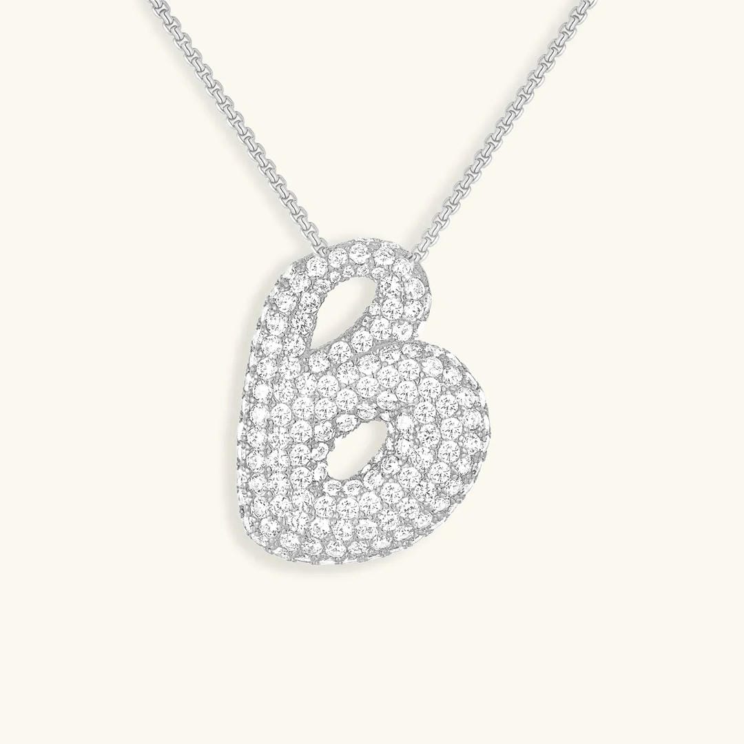 Bubble Initial Crystals Necklace