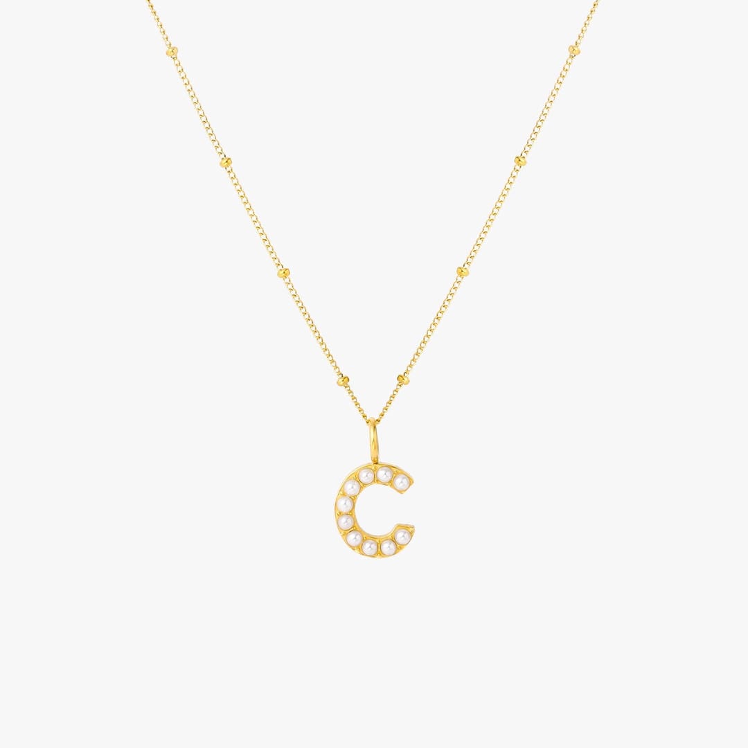 Pearl Initial Pendant Necklace