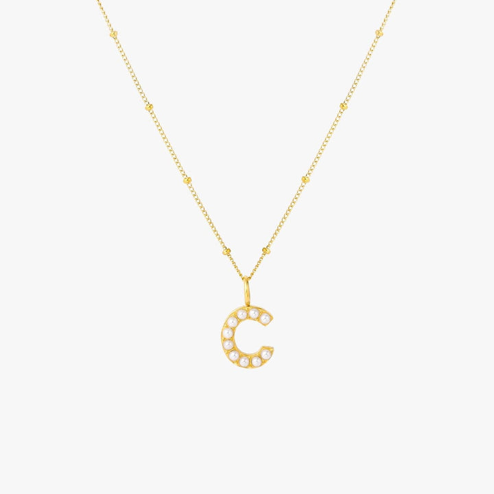 Pearl Initial Pendant Necklace
