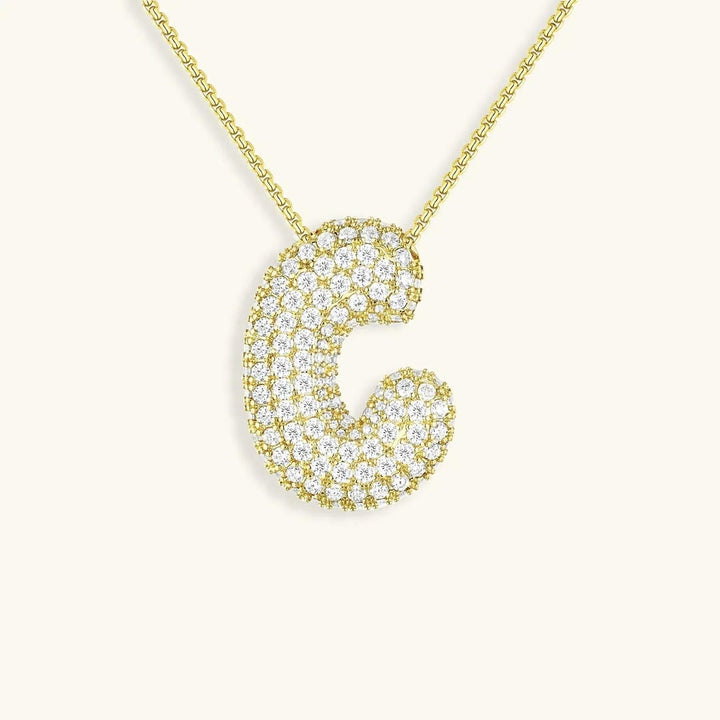 Bubble Initial Crystals Necklace