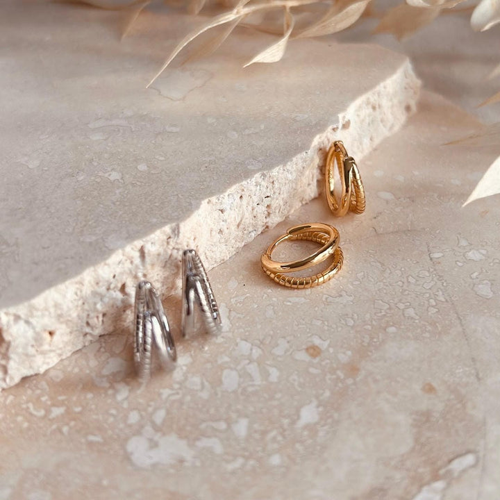 Textured Duo Hoop Earrings