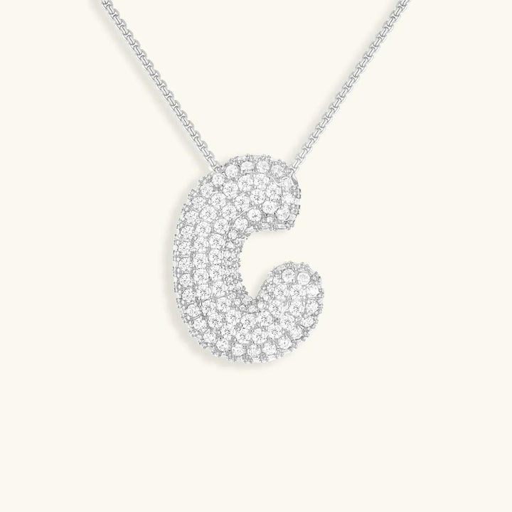 Bubble Initial Crystals Necklace