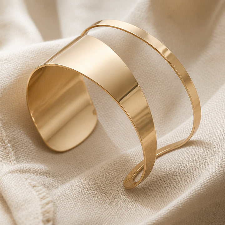Gilded Contour Cuff Bracelet