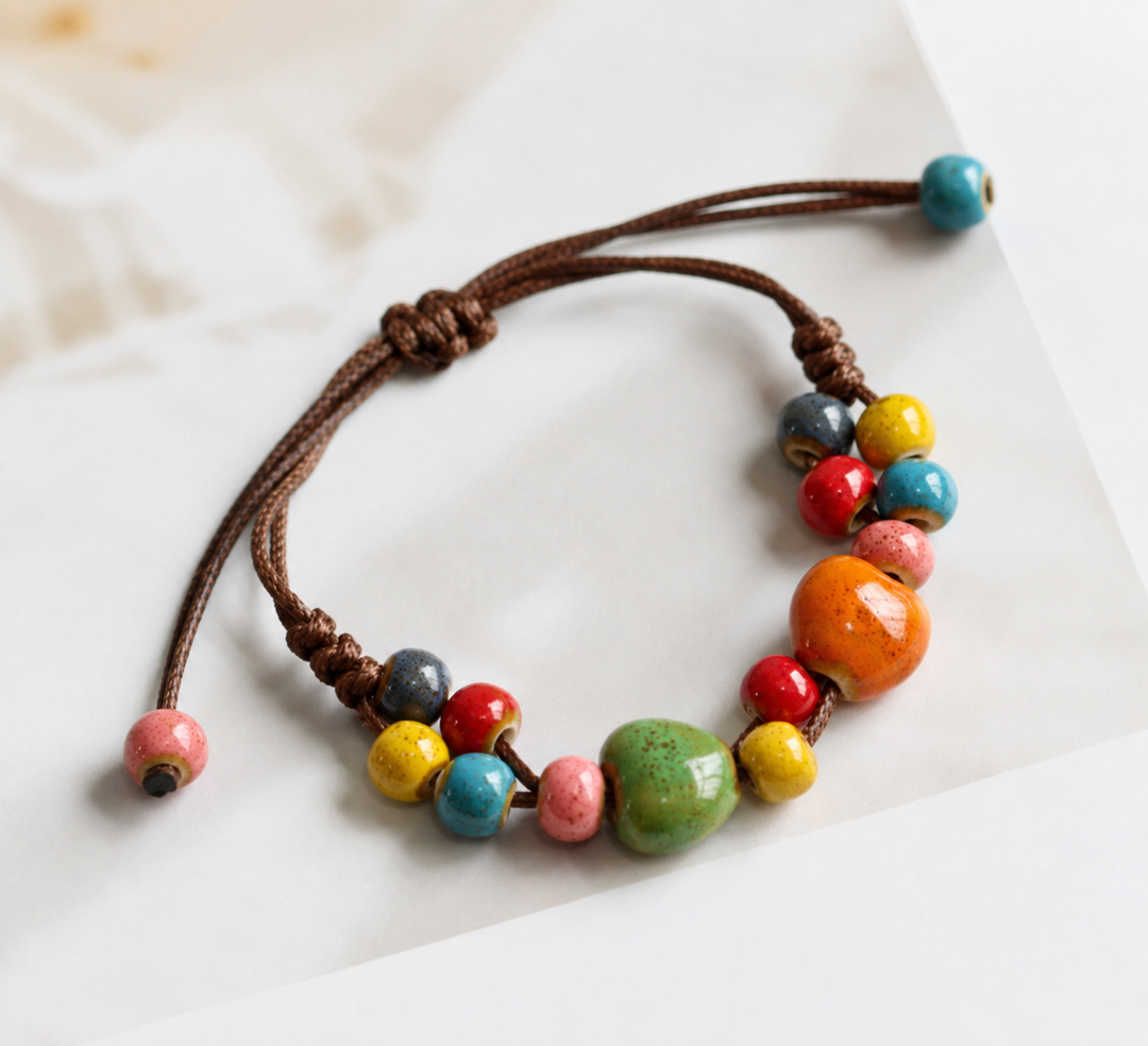 Boho Ceramic Beaded Handmade Bracelet