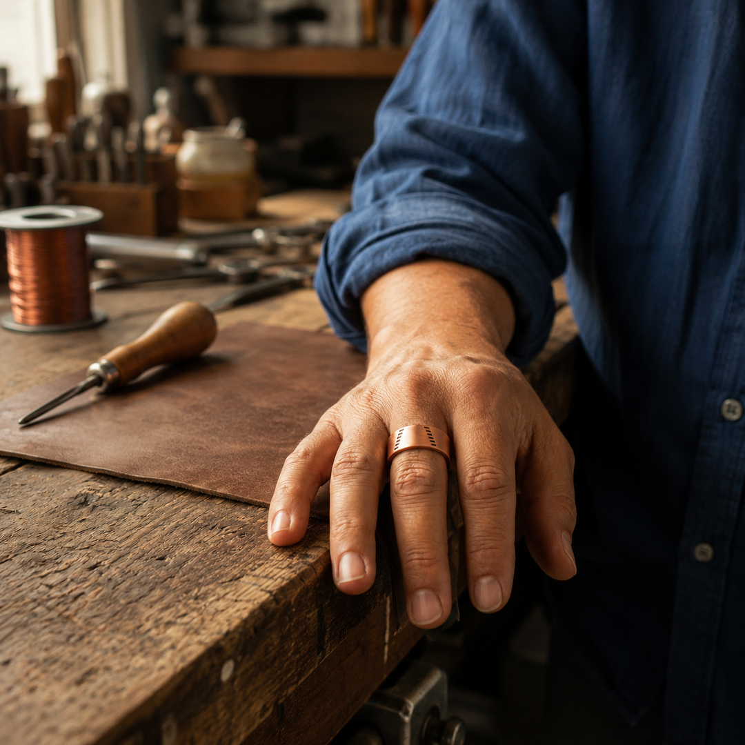 Notched Copper Ring