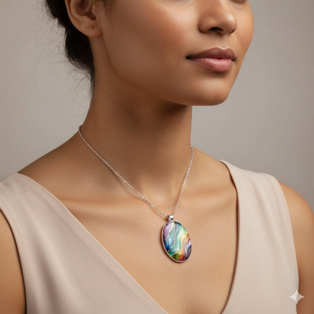 colourful Round Stone Necklace