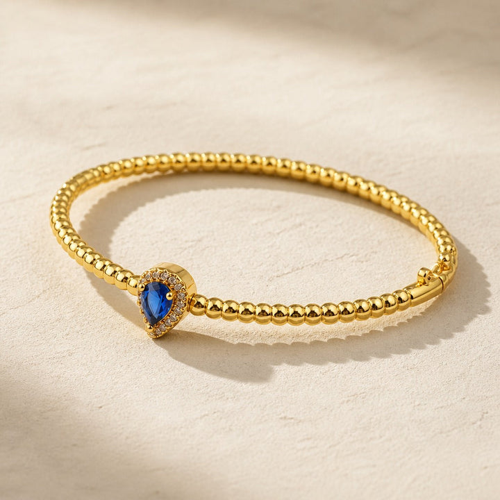 Crystal Zirconia Cuff Gold Bracelet