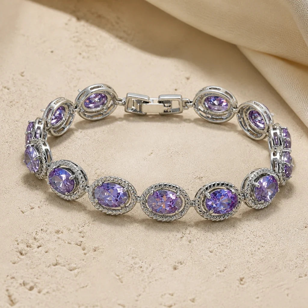 Cubic Zirconia Link Bracelet