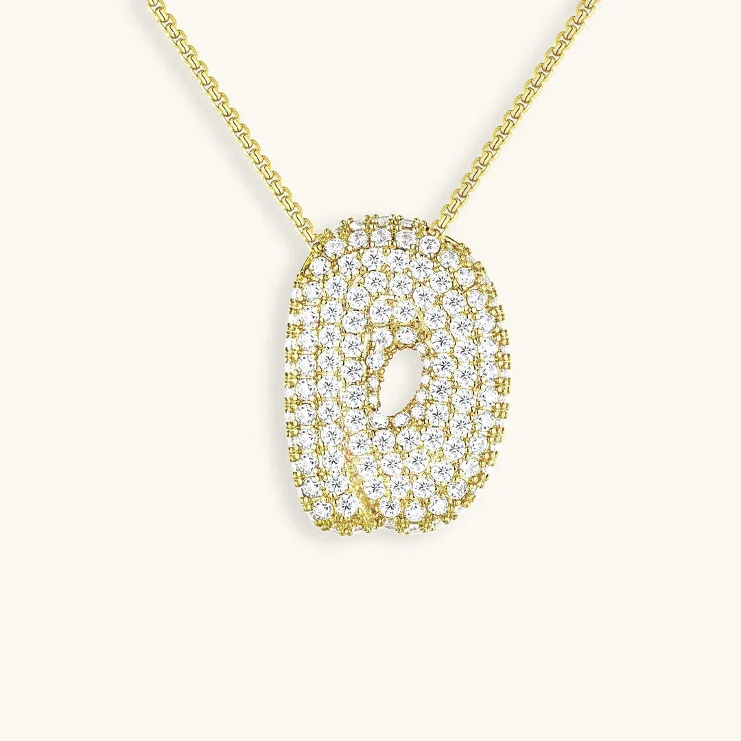 Bubble Initial Crystals Necklace