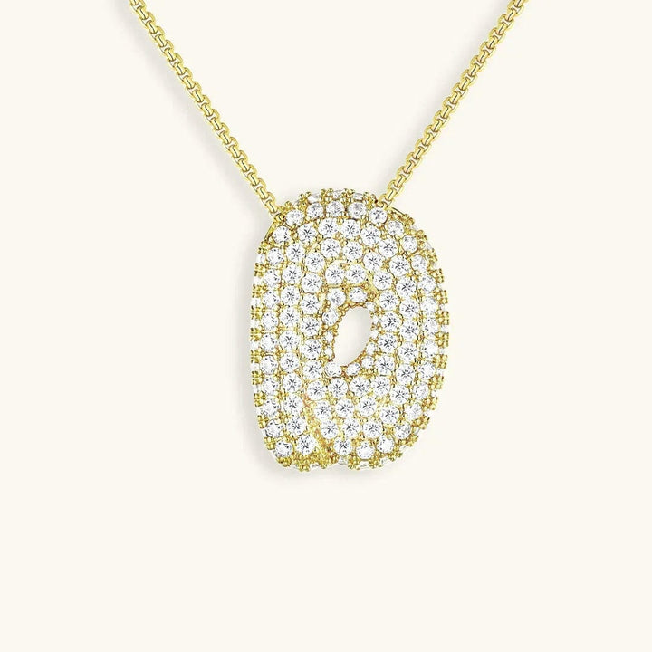Bubble Initial Crystals Necklace