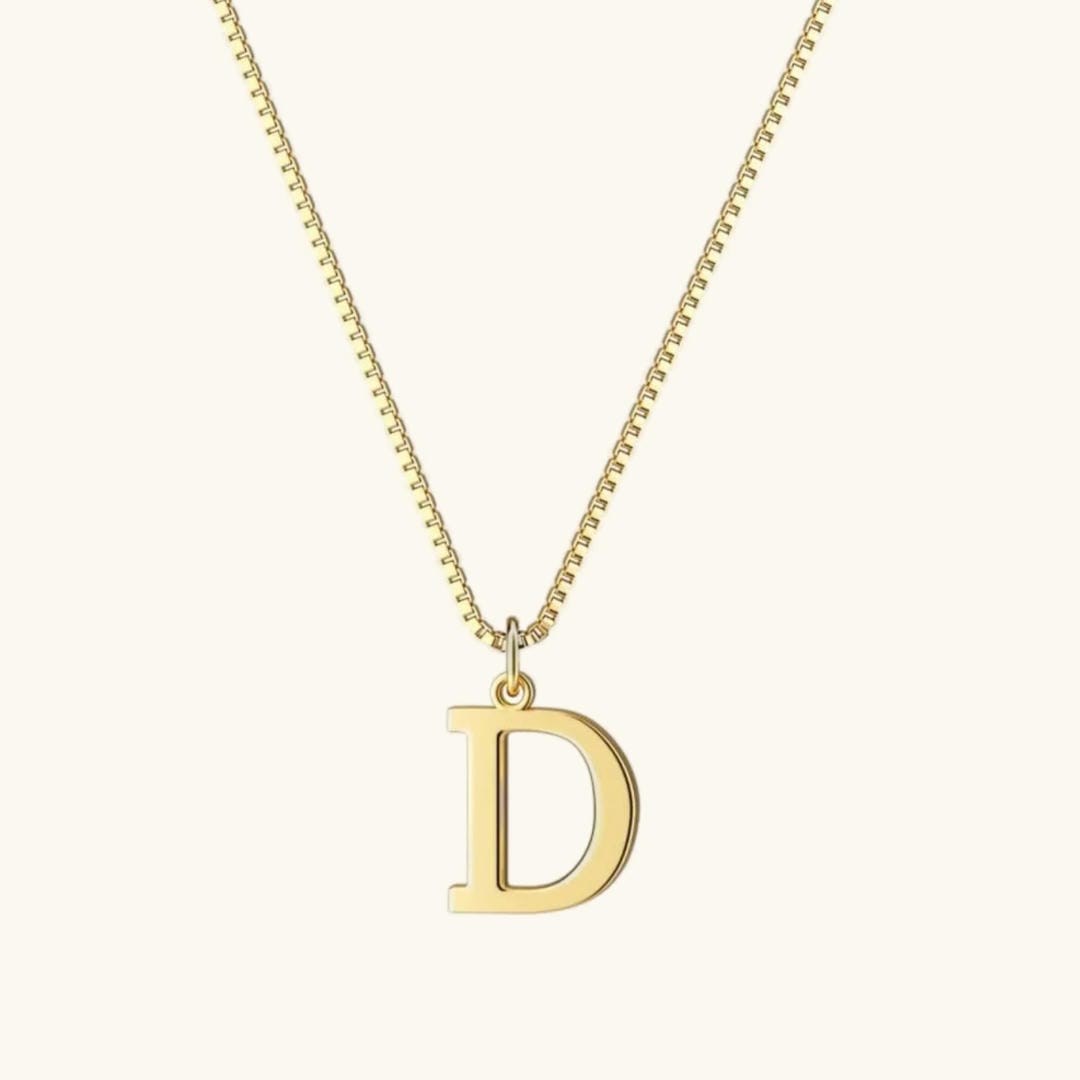 Vintage Letter Initial Gold Necklace
