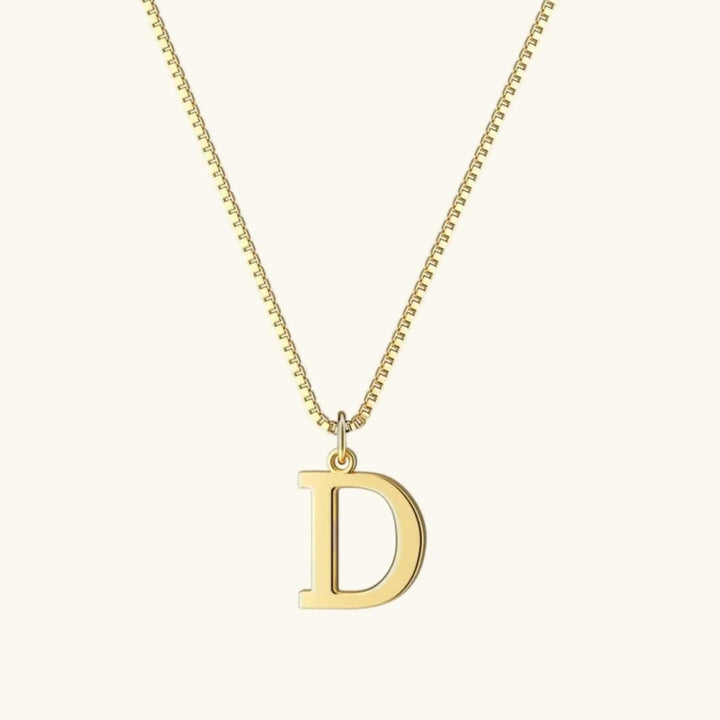 Vintage Letter Initial Gold Necklace