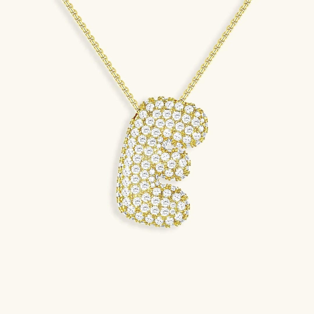 Bubble Initial Crystals Necklace