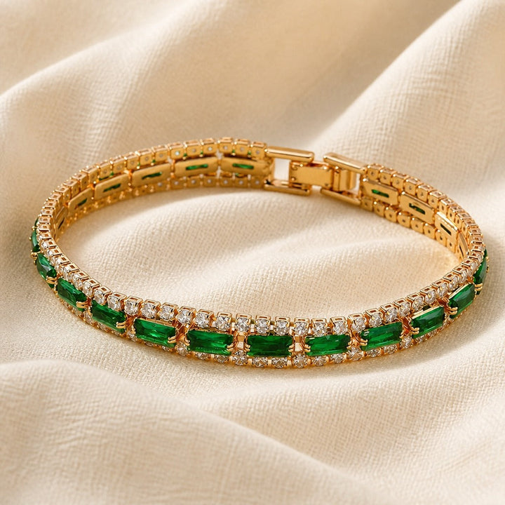 Emerald Green Statement Gold Bracelet