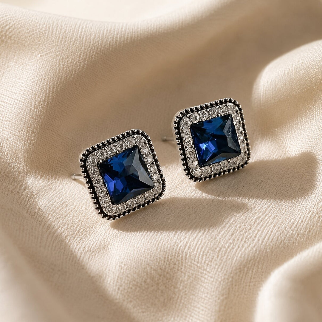 Exquisite Sapphire Stud Earrings