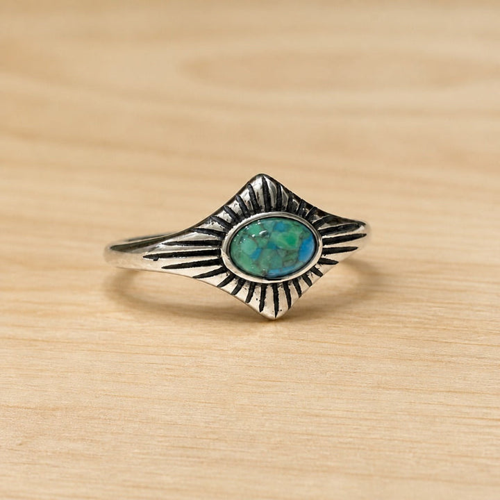 Exquisite Turquoise Sunburst Ring