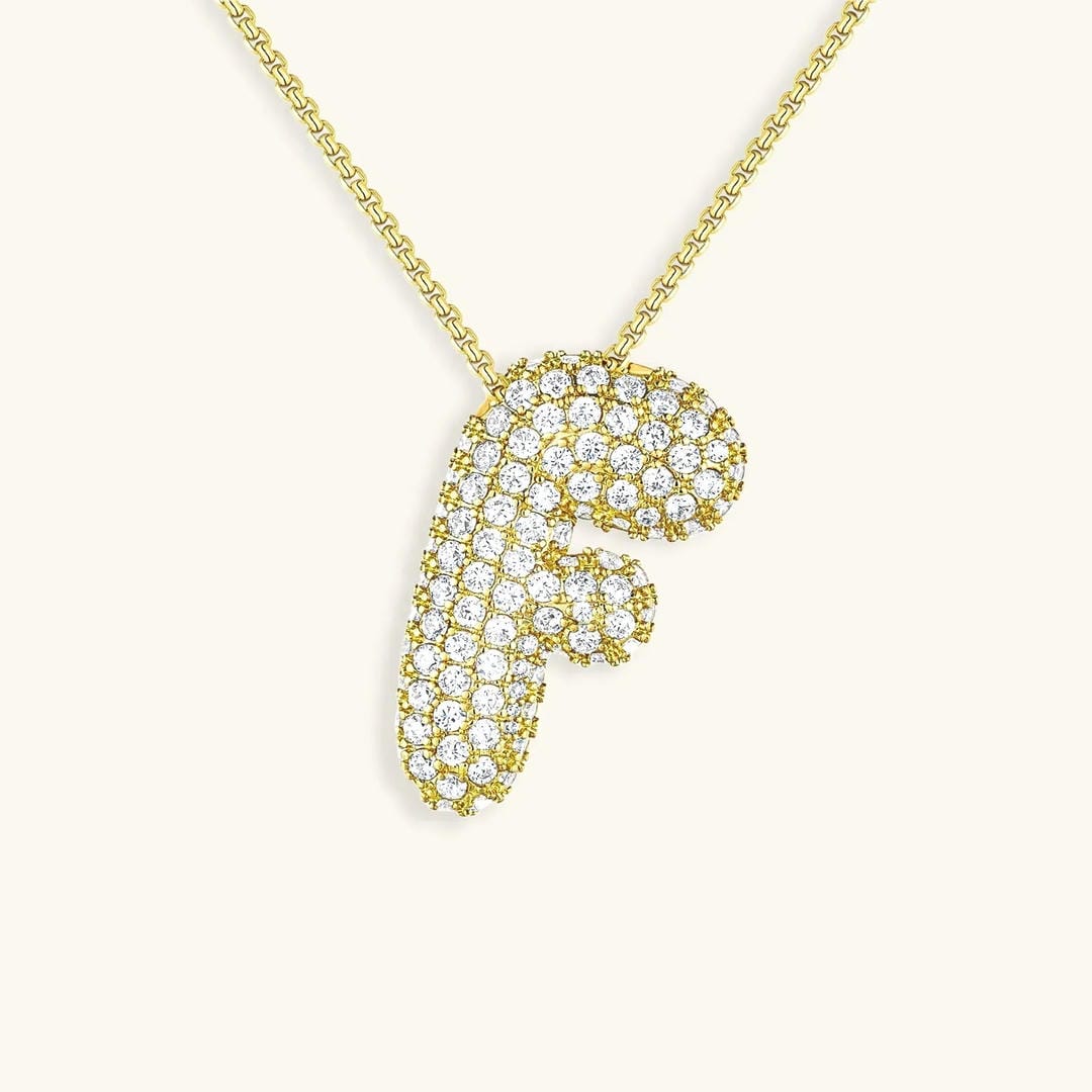 Bubble Initial Crystals Necklace
