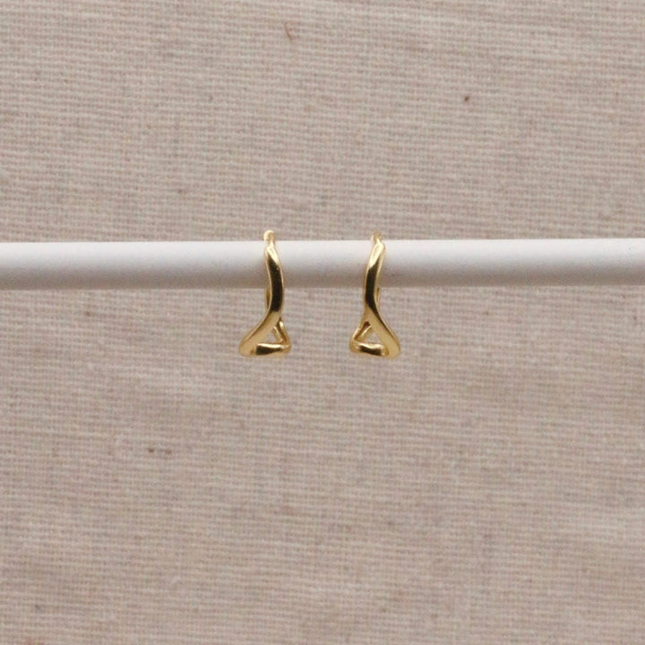 Gold Abstract Wave Hoops