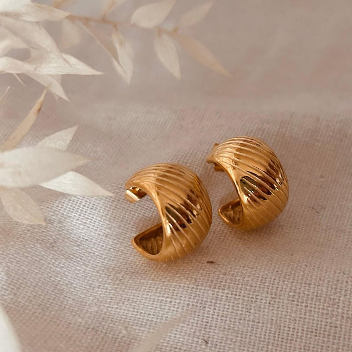 Everyday Ridged Gold Hoops