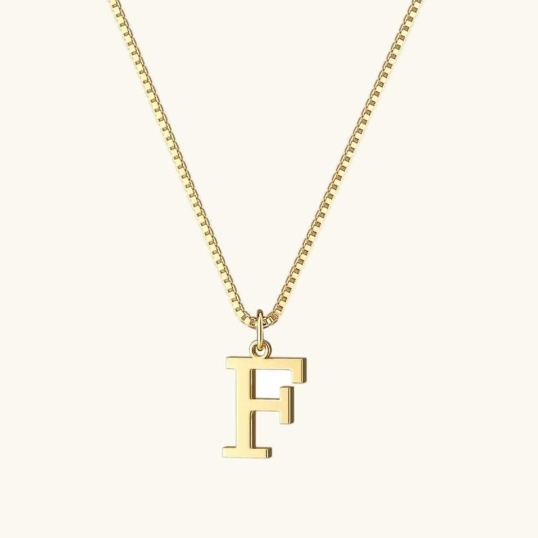 Vintage Letter Initial Gold Necklace