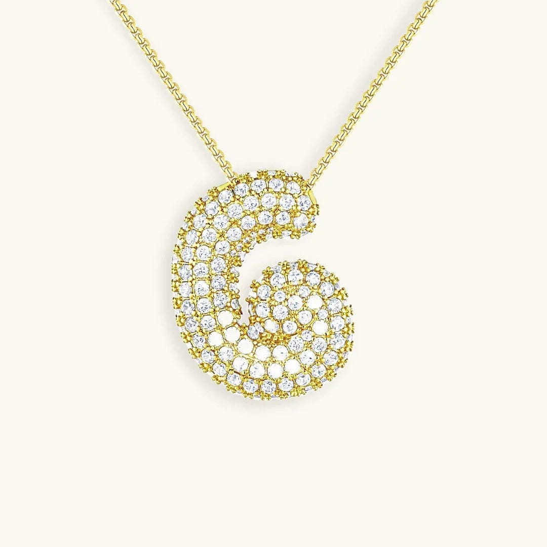 Bubble Initial Crystals Necklace
