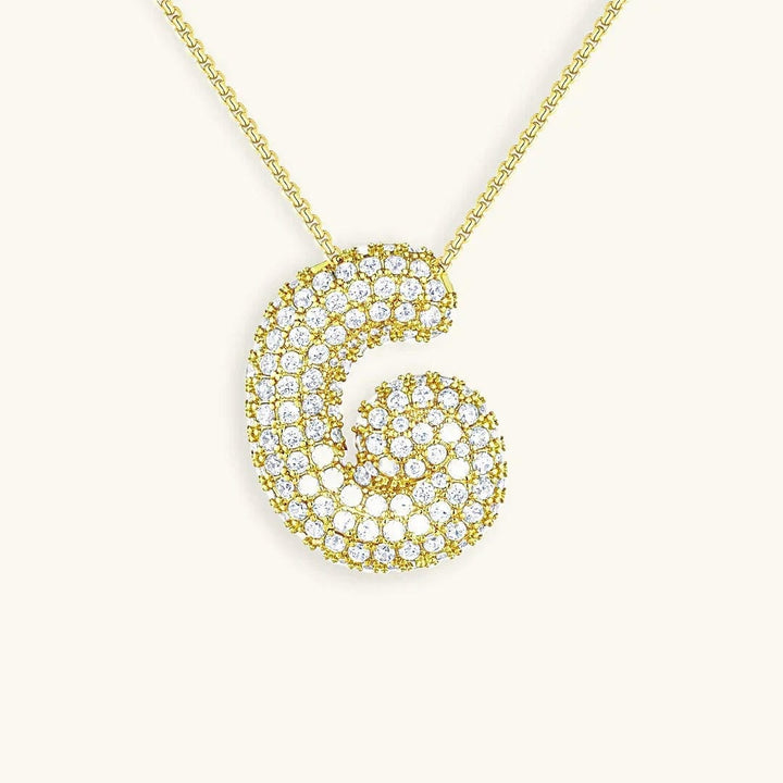 Bubble Initial Crystals Necklace