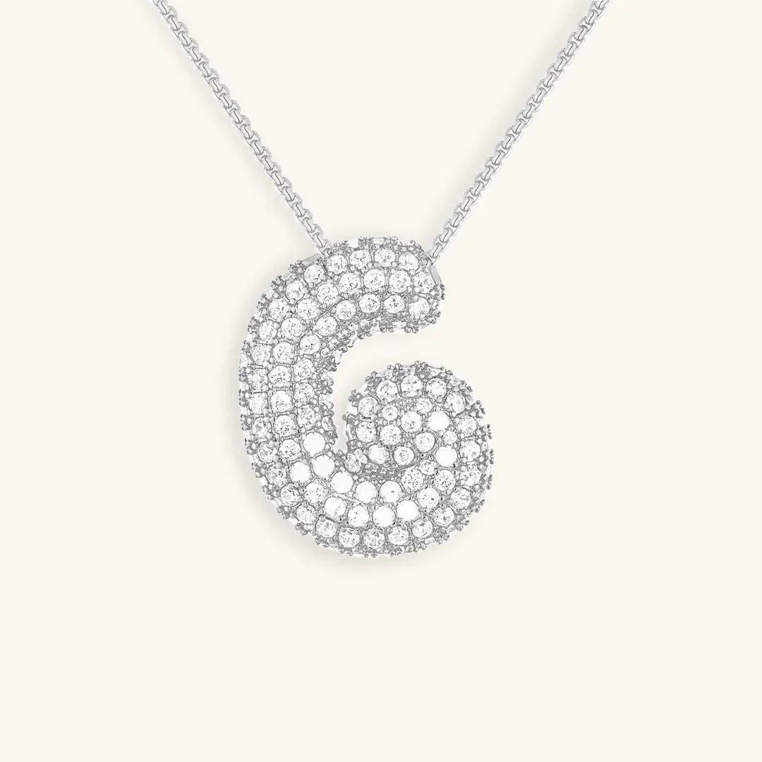 Bubble Initial Crystals Necklace