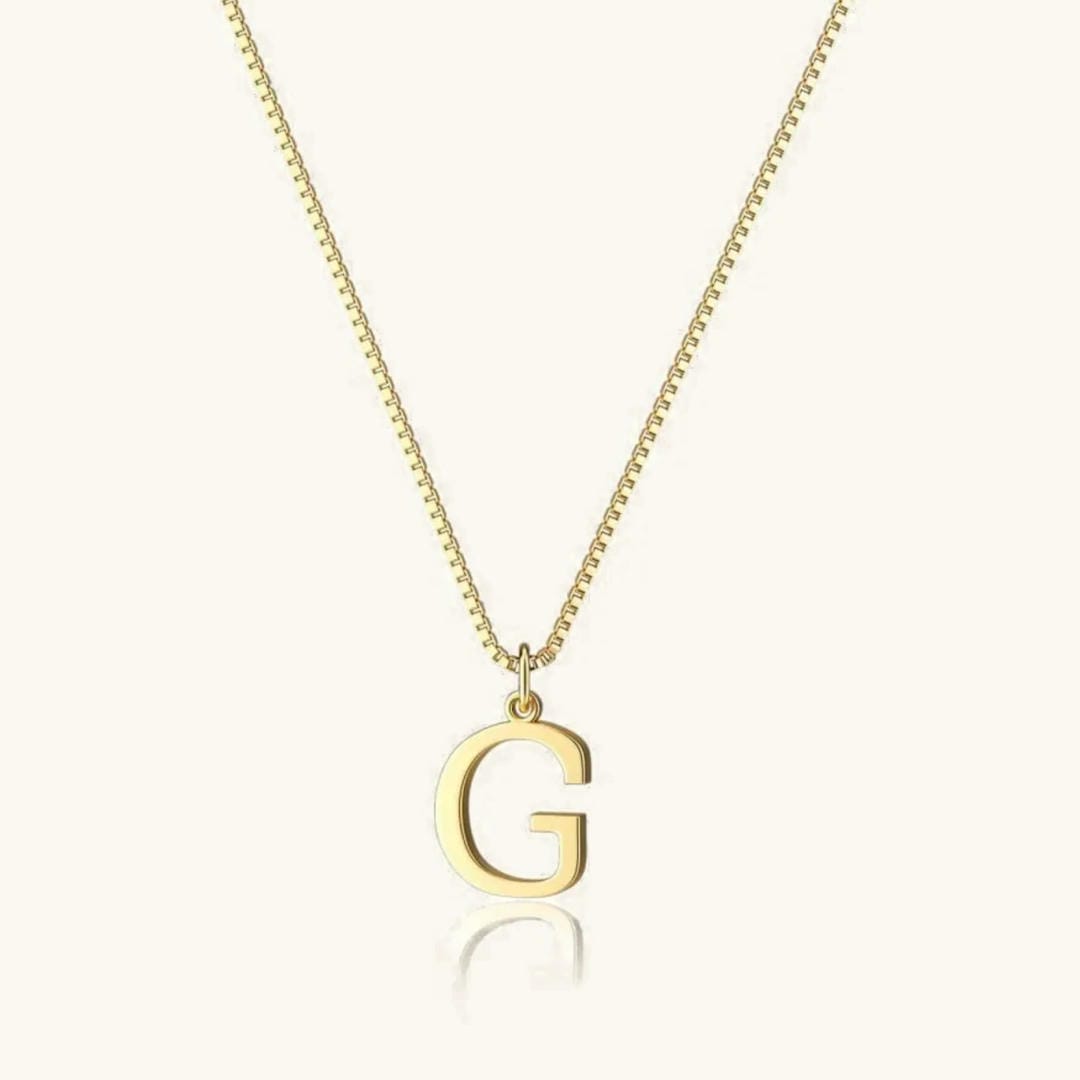 Vintage Letter Initial Gold Necklace