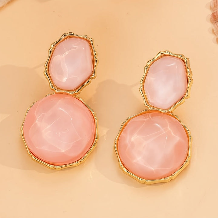Geometric Gold Stud Earrings