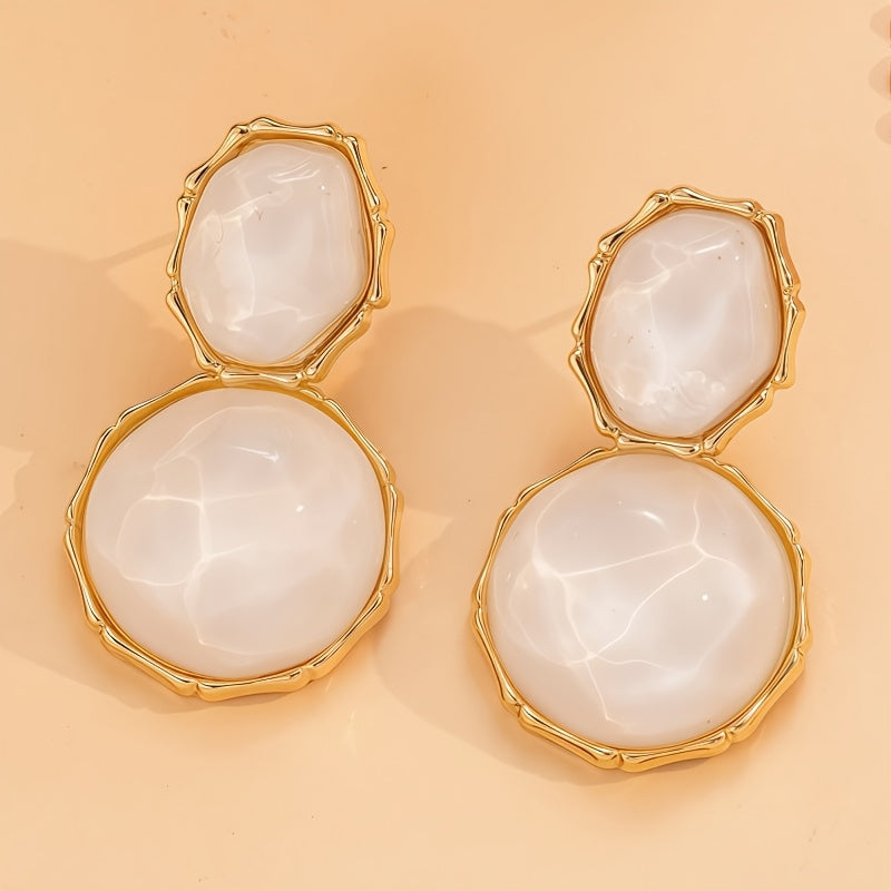 Geometric Gold Stud Earrings